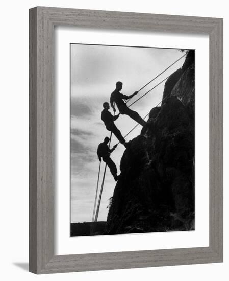 Rock Climbing Teenagers-null-Framed Photographic Print