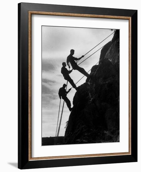 Rock Climbing Teenagers-null-Framed Photographic Print