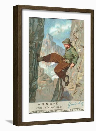 Rock Climing, In the Chimney-null-Framed Art Print