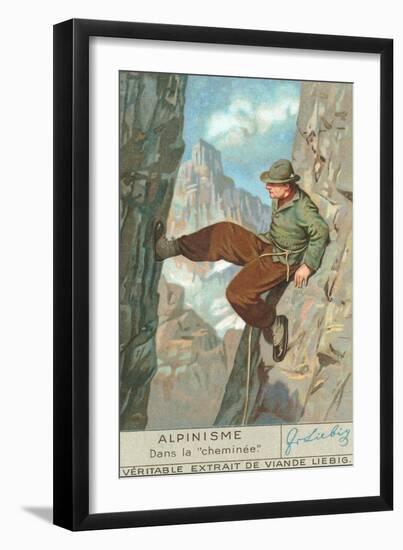 Rock Climing, In the Chimney-null-Framed Art Print