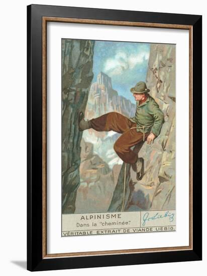 Rock Climing, In the Chimney-null-Framed Art Print