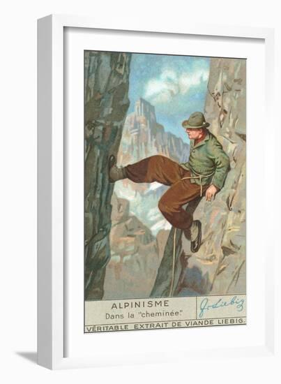 Rock Climing, In the Chimney-null-Framed Art Print