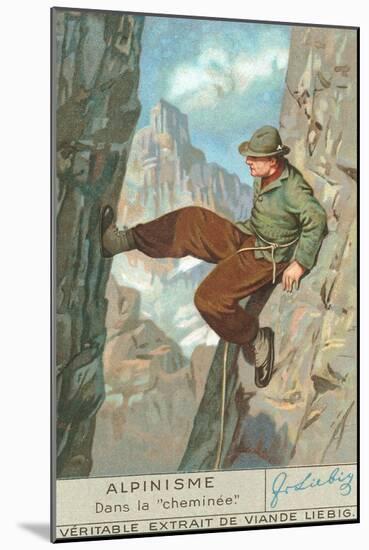 Rock Climing, In the Chimney-null-Mounted Art Print