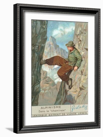 Rock Climing, In the Chimney-null-Framed Art Print