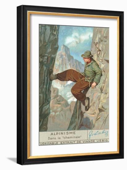 Rock Climing, In the Chimney-null-Framed Art Print