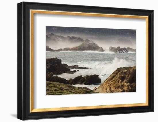 Rock Coast Near Point Lobos State Natural Reserve, Carmel by the Sea, California, Usa-Rainer Mirau-Framed Photographic Print