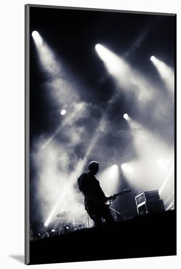 Rock Concert Stage. Guitarist Playing on Electric Guitar.-donatas1205-Mounted Photographic Print