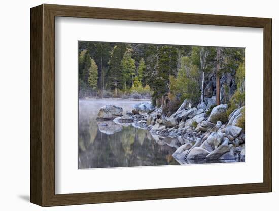 Rock Creek Lake in the Fall with Fog, Inyo National Forest, California, United States of America-James Hager-Framed Photographic Print