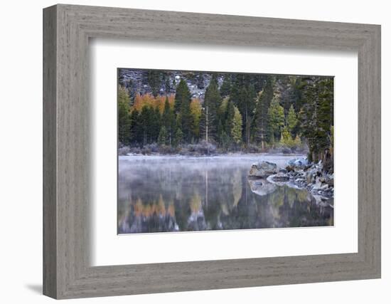 Rock Creek Lake in the Fall with Fog, Inyo National Forest, California, United States of America-James Hager-Framed Photographic Print