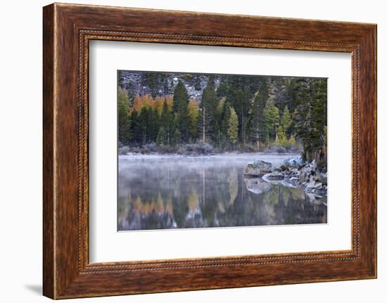 Rock Creek Lake in the Fall with Fog, Inyo National Forest, California, United States of America-James Hager-Framed Photographic Print