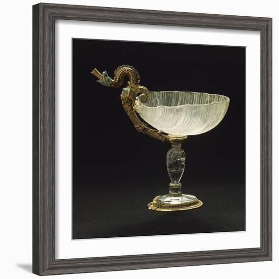 Rock Crystal Cup Set over Enameled Gold Stand-null-Framed Giclee Print