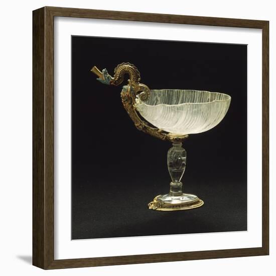 Rock Crystal Cup Set over Enameled Gold Stand-null-Framed Giclee Print