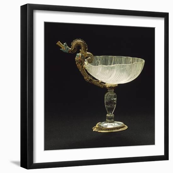 Rock Crystal Cup Set over Enameled Gold Stand-null-Framed Giclee Print