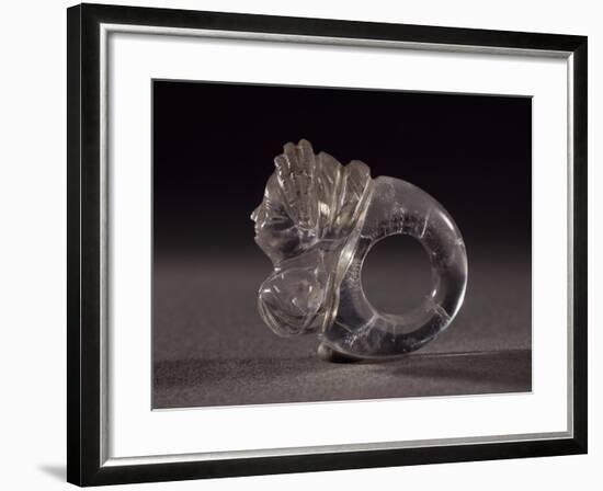 Rock Crystal Ring Decorated with Bust of Woman-null-Framed Giclee Print