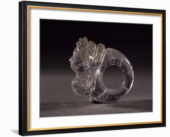 Rock Crystal Ring Decorated with Bust of Woman-null-Framed Giclee Print