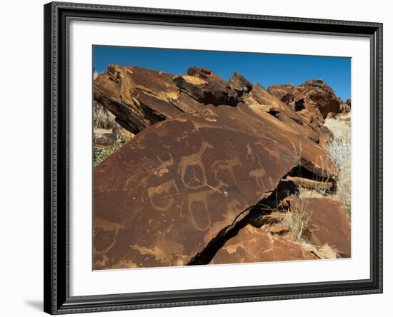 Rock Engravings, Huab River Valley, Torra Conservancy, Damaraland, Namibia, Africa-Sergio Pitamitz-Framed Photographic Print