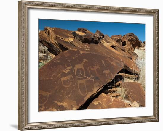 Rock Engravings, Huab River Valley, Torra Conservancy, Damaraland, Namibia, Africa-Sergio Pitamitz-Framed Photographic Print