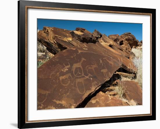 Rock Engravings, Huab River Valley, Torra Conservancy, Damaraland, Namibia, Africa-Sergio Pitamitz-Framed Photographic Print