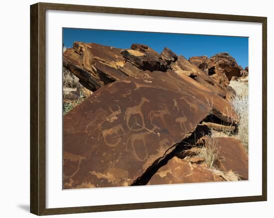 Rock Engravings, Huab River Valley, Torra Conservancy, Damaraland, Namibia, Africa-Sergio Pitamitz-Framed Photographic Print