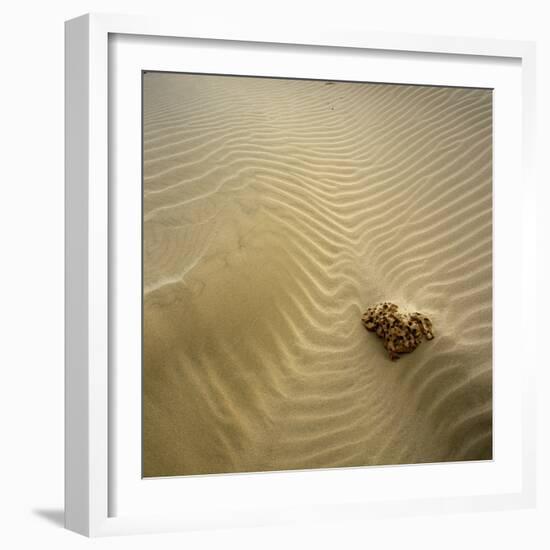 Rock Eroding in Desert Sand-Micha Pawlitzki-Framed Photographic Print