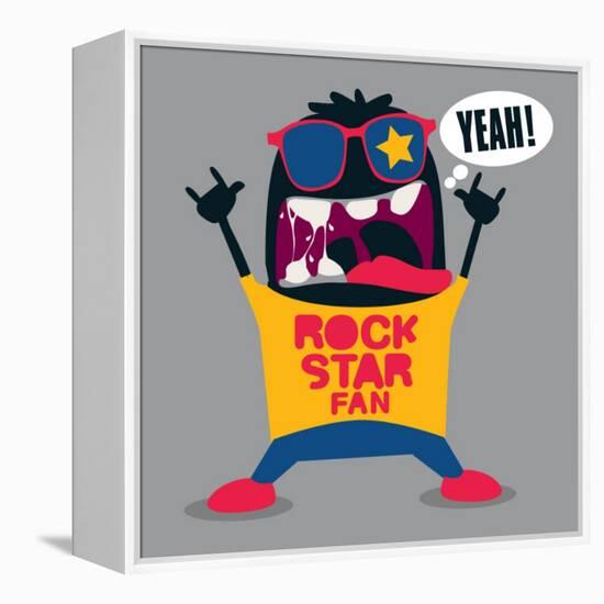 Rock Fan Monster-braingraph-Framed Stretched Canvas