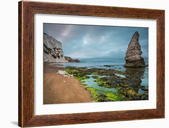 Rock Formation at Jurrassic Coast Beach in Dorset, Uk, Long Exposure-Marcin Jucha-Framed Photographic Print