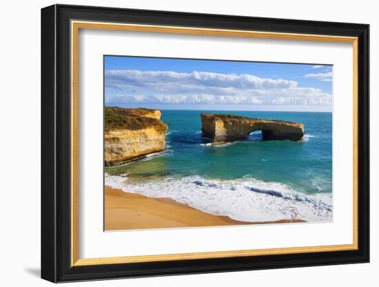 Rock Formation called London Bridge, Port Campbell National Park, Great Ocean Road, Australia-null-Framed Art Print