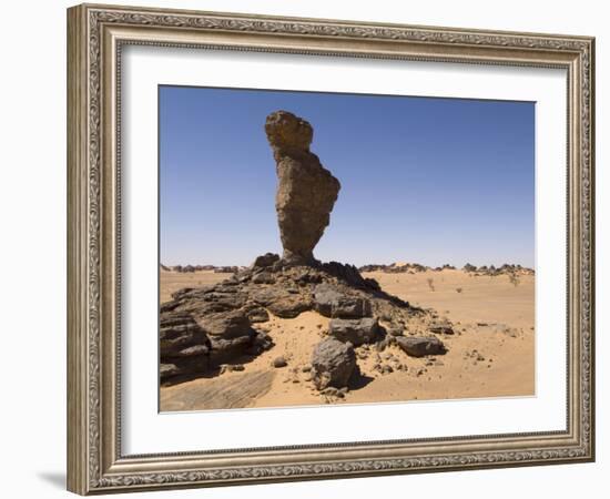 Rock Formation Called the Finger of Allah, Akakus, Sahara Desert, Fezzan, Libya-Pitamitz Sergio-Framed Photographic Print