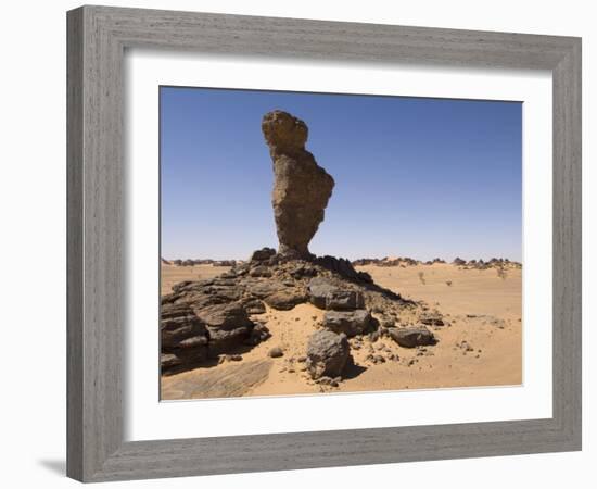 Rock Formation Called the Finger of Allah, Akakus, Sahara Desert, Fezzan, Libya-Pitamitz Sergio-Framed Photographic Print