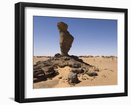 Rock Formation Called the Finger of Allah, Akakus, Sahara Desert, Fezzan, Libya-Pitamitz Sergio-Framed Photographic Print