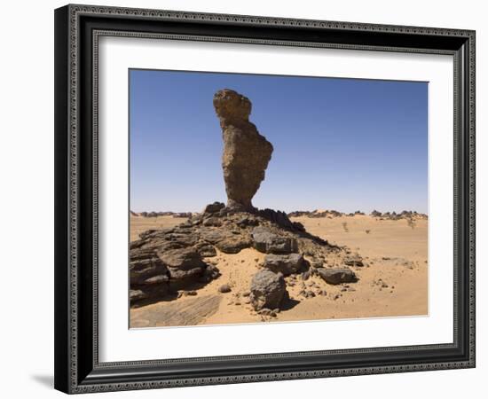 Rock Formation Called the Finger of Allah, Akakus, Sahara Desert, Fezzan, Libya-Pitamitz Sergio-Framed Photographic Print