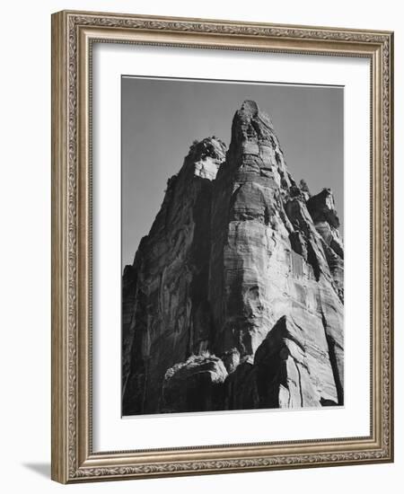 Rock Formation From Below "In Zion National Park" Utah.  1933-1942-Ansel Adams-Framed Art Print