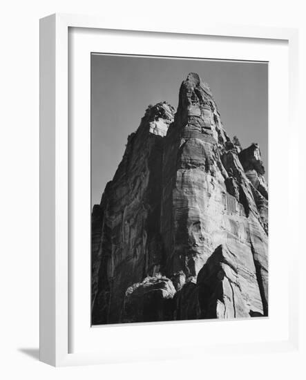 Rock Formation From Below "In Zion National Park" Utah.  1933-1942-Ansel Adams-Framed Art Print