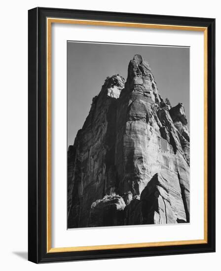 Rock Formation From Below "In Zion National Park" Utah.  1933-1942-Ansel Adams-Framed Art Print