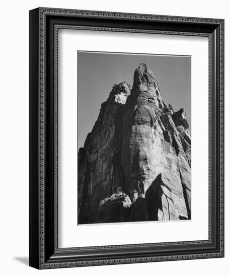 Rock Formation From Below "In Zion National Park" Utah.  1933-1942-Ansel Adams-Framed Art Print