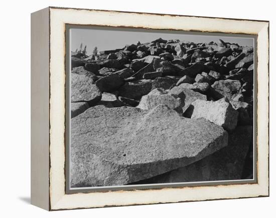 Rock Formation "Moraine Rocky Mountain National Park" Colorado 1933-1942-Ansel Adams-Framed Stretched Canvas