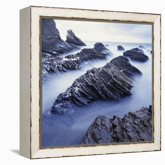 Rock Formation on Coast-Micha Pawlitzki-Framed Premier Image Canvas