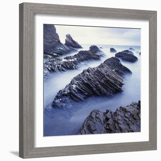 Rock Formation on Coast-Micha Pawlitzki-Framed Photographic Print