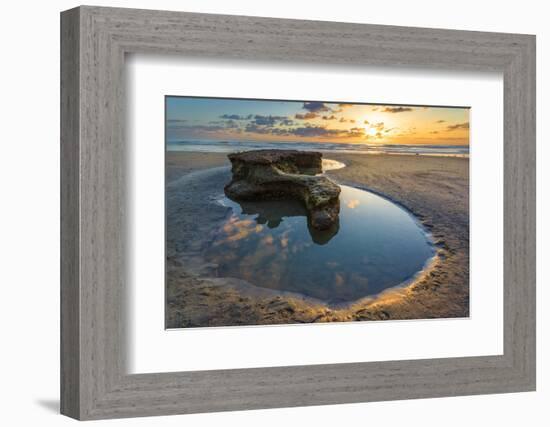 Rock Formations at Swamis Beach in Encinitas, Ca-Andrew Shoemaker-Framed Photographic Print