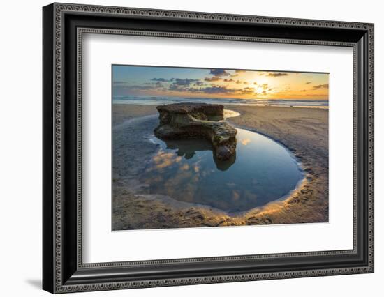 Rock Formations at Swamis Beach in Encinitas, Ca-Andrew Shoemaker-Framed Photographic Print