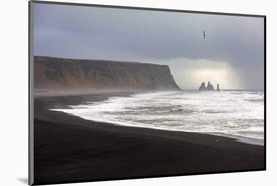 Rock formations at the beach of Reynisfjara, Vik, Sudurland, Iceland, Europe-ClickAlps-Mounted Photographic Print