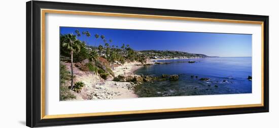 Rock formations at the coast, Laguna Beach, Orange County, California, USA-null-Framed Photographic Print