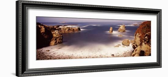 Rock Formations at the Coast, Moonlight Exposure, Big Sur, California, USA-null-Framed Photographic Print