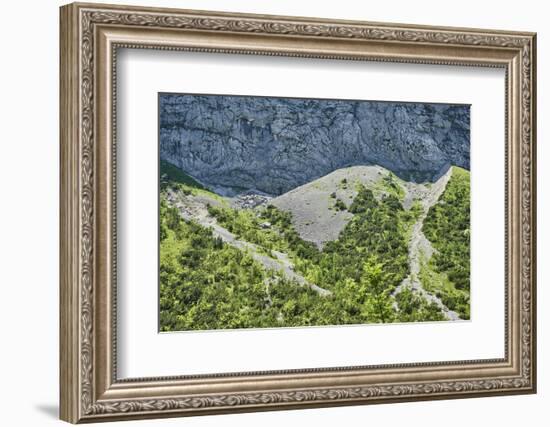 rock formations, Gosausee, mountains, spring, Austria-David & Micha Sheldon-Framed Photographic Print