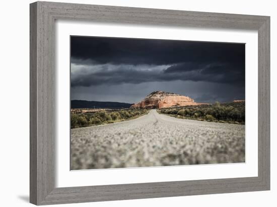 Rock Formations In Monticello, Utah Painted With Light During An On Coming Desert Storm-Dan Holz-Framed Photographic Print