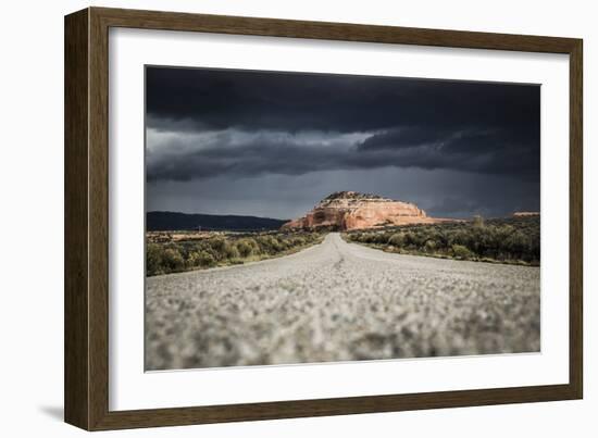 Rock Formations In Monticello, Utah Painted With Light During An On Coming Desert Storm-Dan Holz-Framed Photographic Print