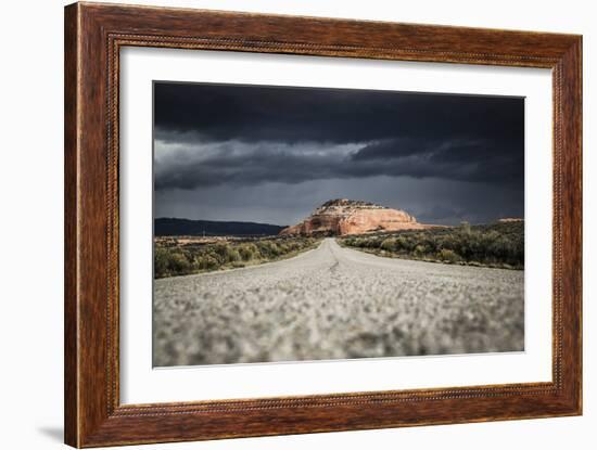 Rock Formations In Monticello, Utah Painted With Light During An On Coming Desert Storm-Dan Holz-Framed Photographic Print