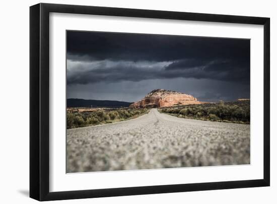 Rock Formations In Monticello, Utah Painted With Light During An On Coming Desert Storm-Dan Holz-Framed Photographic Print