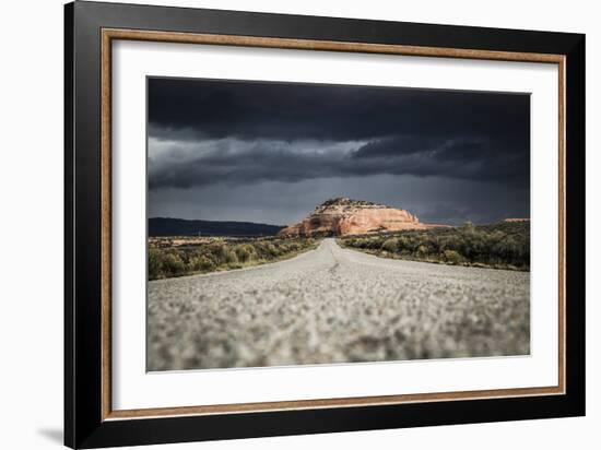 Rock Formations In Monticello, Utah Painted With Light During An On Coming Desert Storm-Dan Holz-Framed Photographic Print