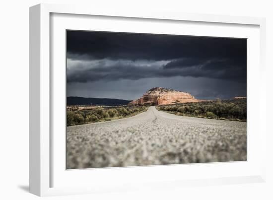 Rock Formations In Monticello, Utah Painted With Light During An On Coming Desert Storm-Dan Holz-Framed Photographic Print